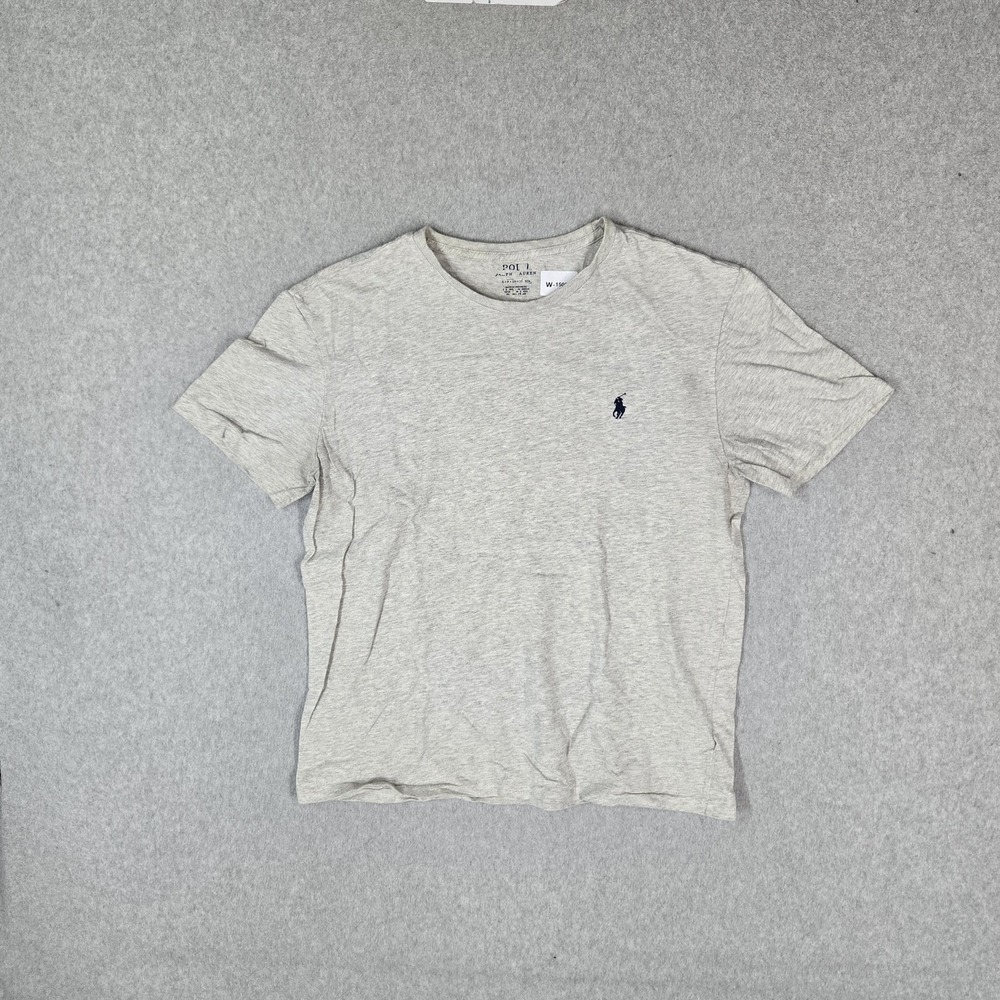 Polo Ralph Lauren Men Shirt S Gray Logo Embroidered Crew Neck Pullover Tee
